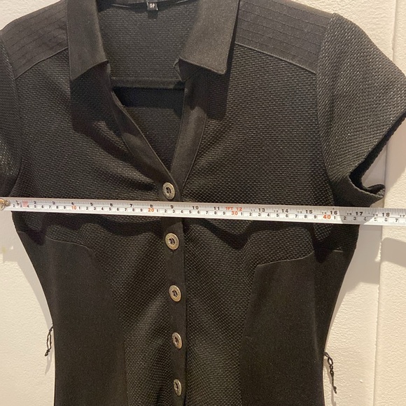 Little black buttoned dress Terra Nostra with belt size small - Picture 7 of 15